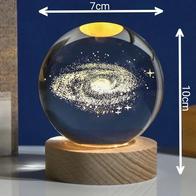 عکس شماره 11 : چراغ خواب مدل گوی کریستالی راه شیری 3d