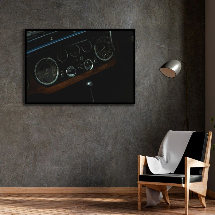 تابلو بکلیت طرح ماشین کلاسیک مدل B-D2248 فریم مشکی