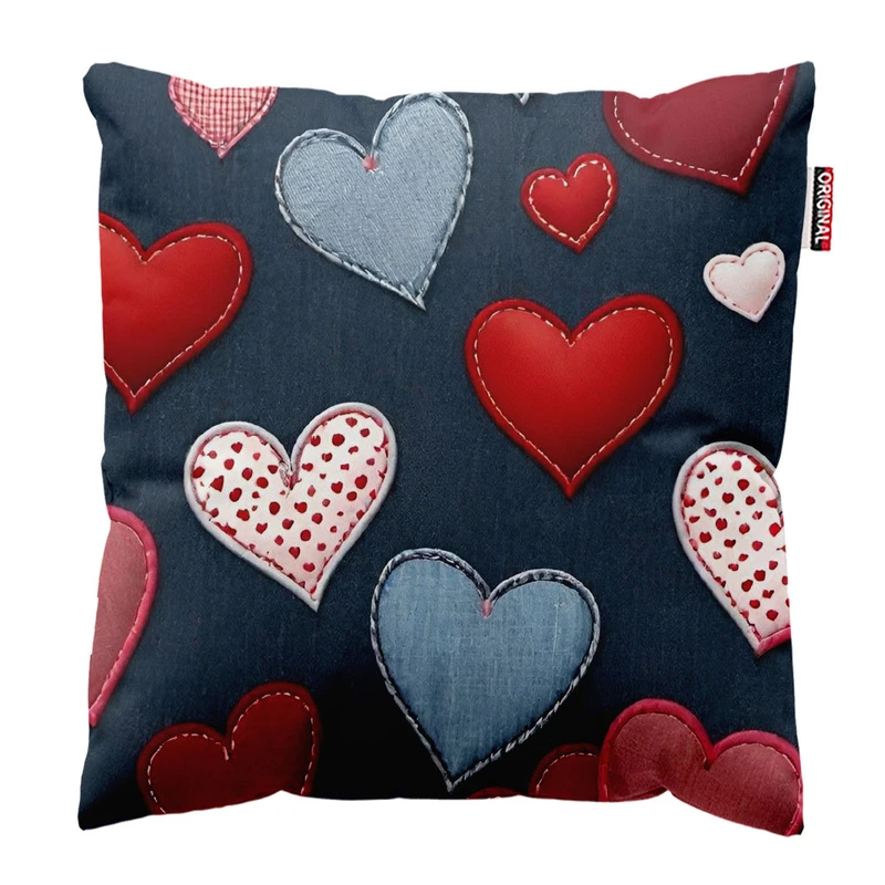 کوسن پاد آفرین طرح قلب کد 5053 سایز 30*30 سانتی متر