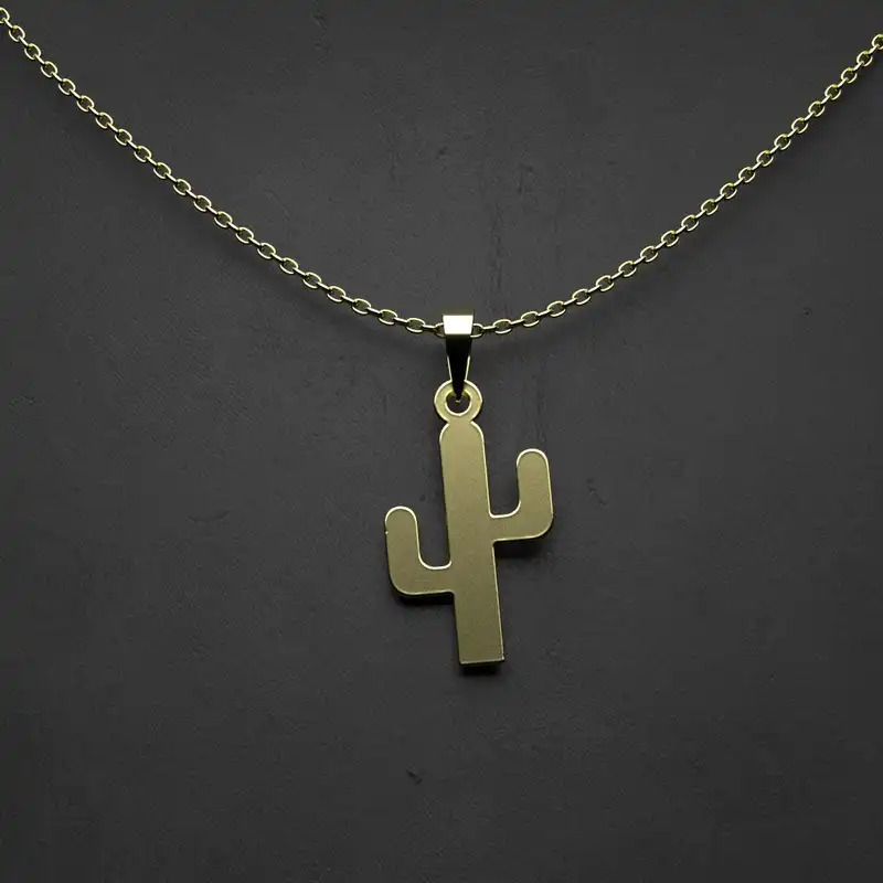 گردنبند طلا 18 عیار زنانه مدوپد مدل کاکتوس کد RR2-1-1167