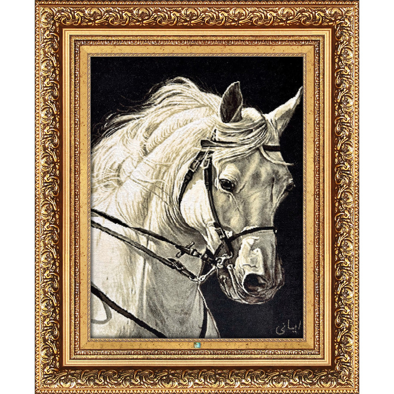 تابلو فرش دستباف فرش میرنظامی مدل اسب کد 1626