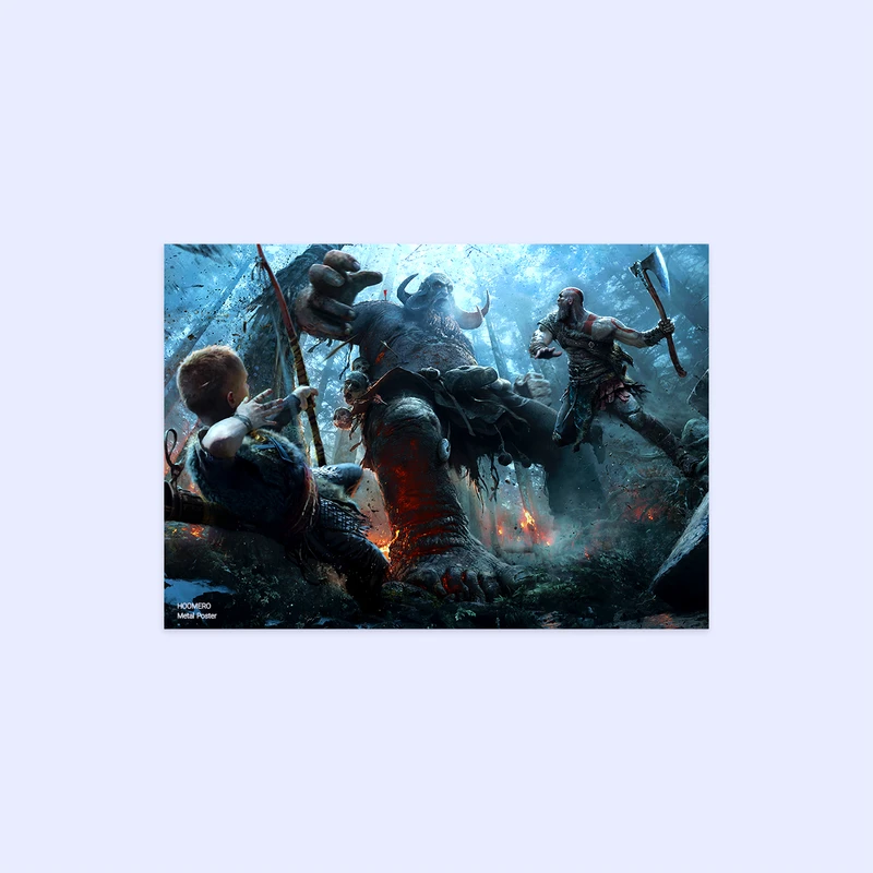 پوستر هومرو مدل فلزی طرح God of War کد PS490