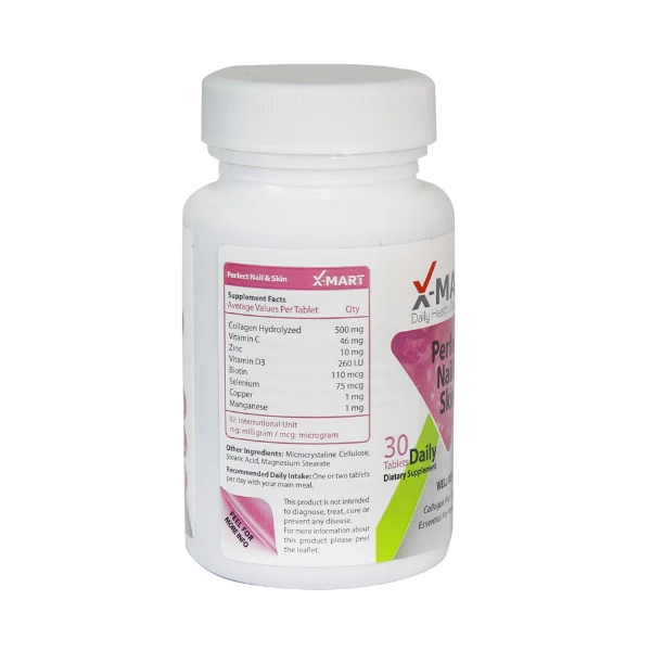 عکس شماره 2 : قرص پرفکت نیل اند اسکین ایکس مارت بسته 30 عددی