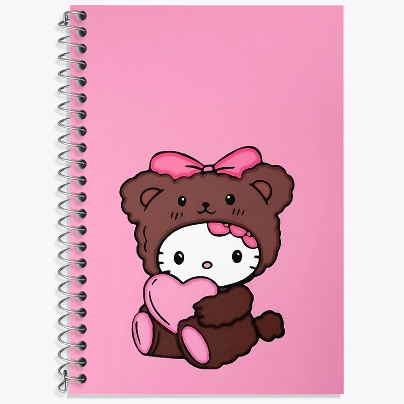 دفتر زبان 50 برگ خندالو مدل دو خط طرح هلو کیتی کد N4510