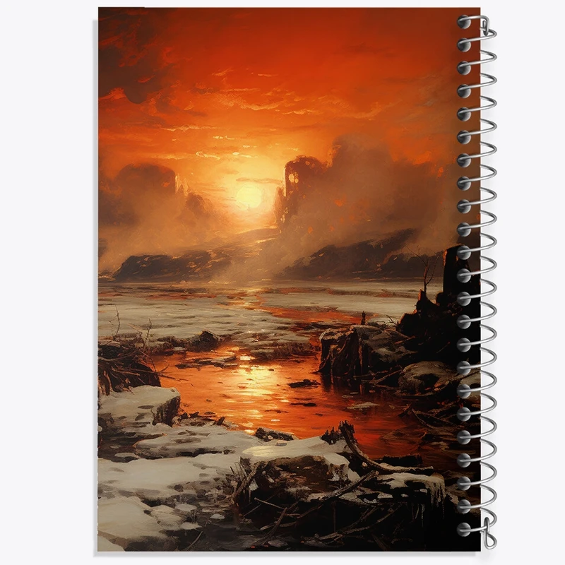 دفتر مشق 50 برگ خندالو طرح منظره غروب کد F434