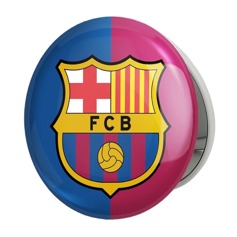 آینه جیبی خندالو طرح باشگاه بارسلونا FC Barcelona مدل تاشو کد 2002 