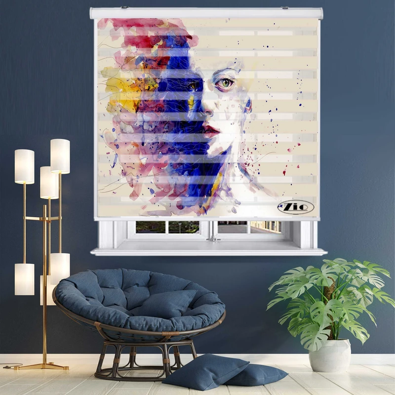 پرده زبرا زیو کد P6081 سایز 150X150 سانتی متر