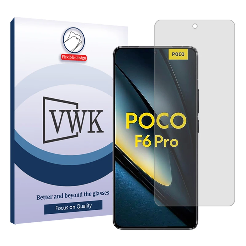 محافظ صفحه نمایش شفاف وی دبلیو کی مدل Tough مناسب برای گوشی موبایل شیائومی Poco F6 Pro