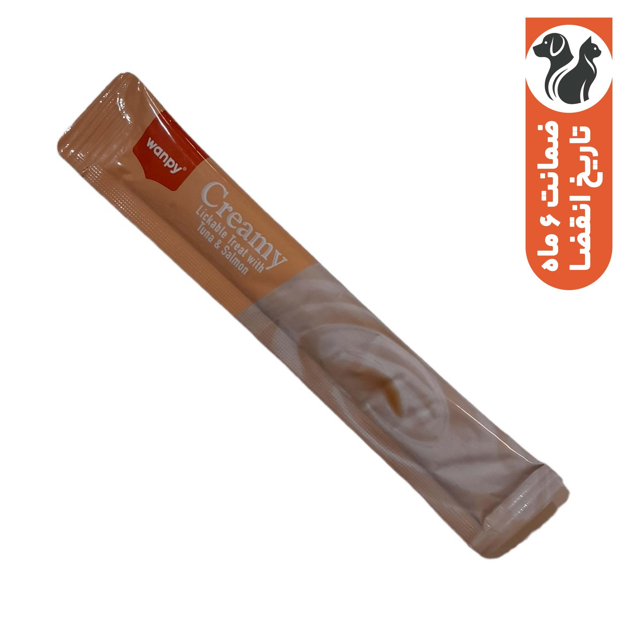 بستنی گربه ونپی ماهی تن و ماهی سالمون مدل خامه ای  وزن 14 گرم