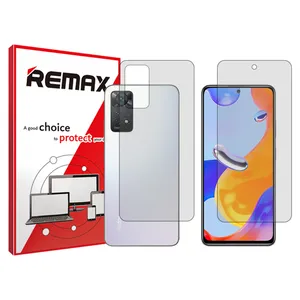 Remax HyGEL model transparent screen protector suitable for Xiaomi Redmi Note 11 Pro mobile phone along with the back protector