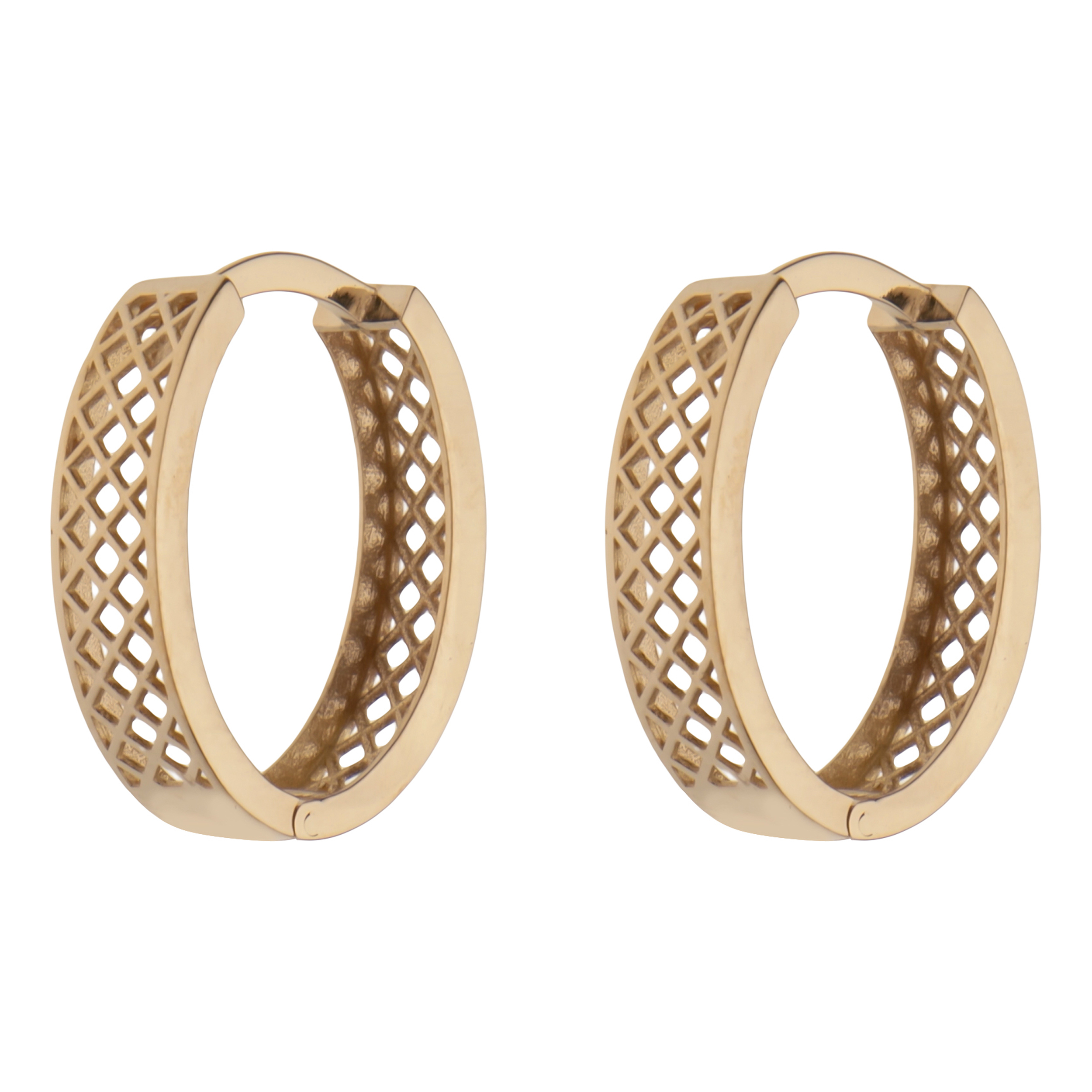 گوشواره حلقه‌ای طلا 18 عیار زنانه گلدم مدل E-3070071