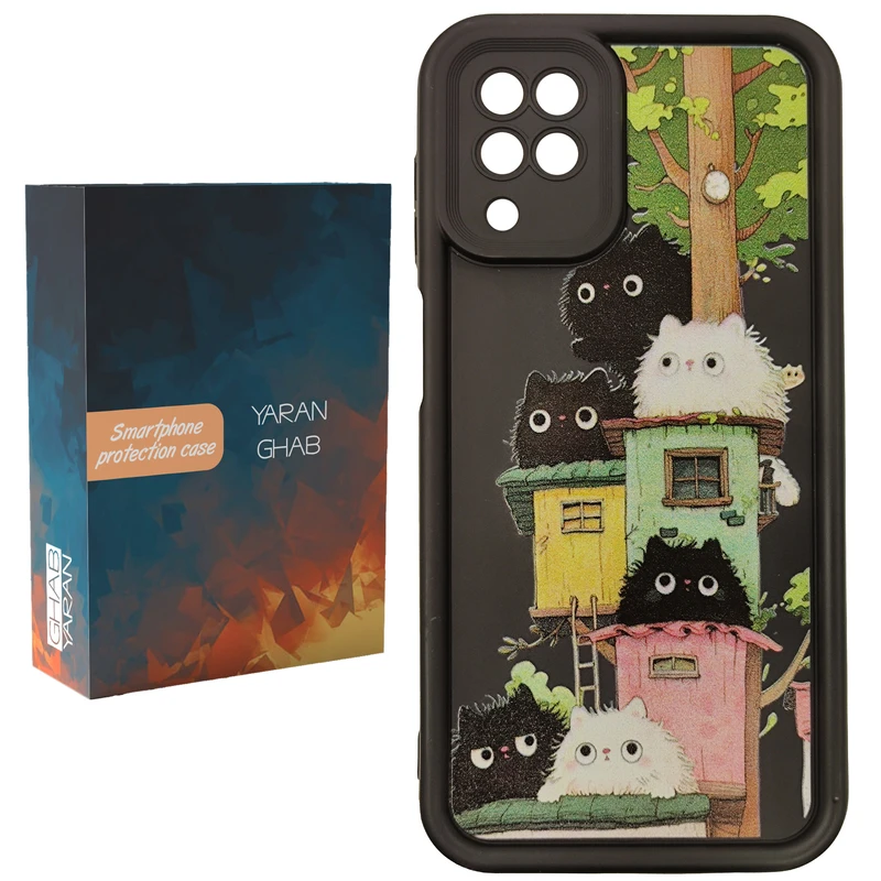 کاور قاب یاران مدل گربه مناسب برای گوشی موبایل سامسونگ Galaxy A12 