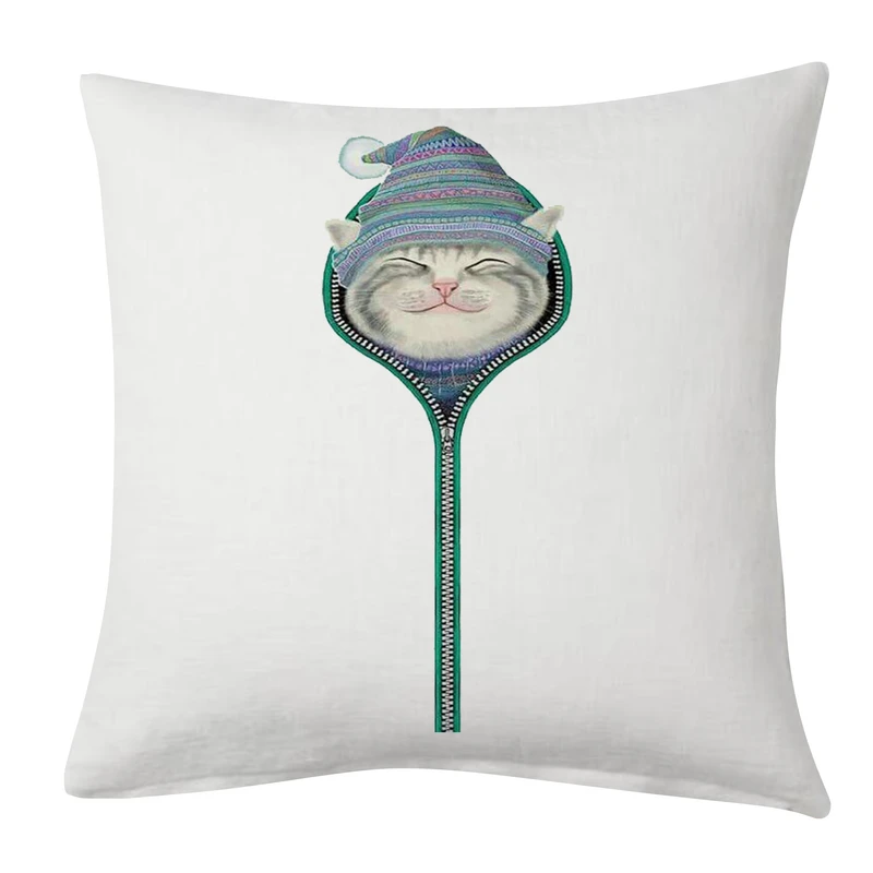 کاور کوسن مدل گربه کلاه به سر