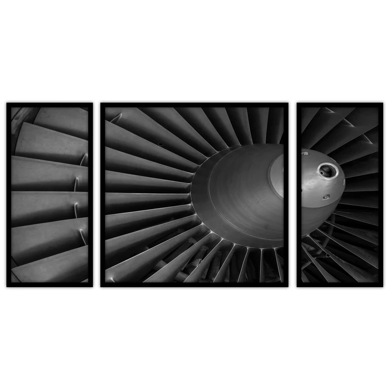 تابلو بکلیت طرح موتور هواپیما و جت مدل B-bu3691 مجموعه 3 عددی