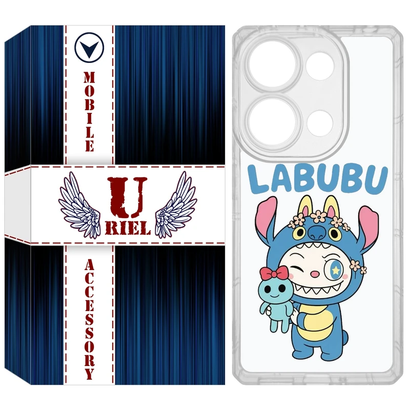کاور یوریل مدل Clear کد 112 طرح لبوبو Labubu مناسب برای گوشی موبایل شیائومی Redmi Note 14S / Note 13 Pro 4G / Poco M6 Pro 4G