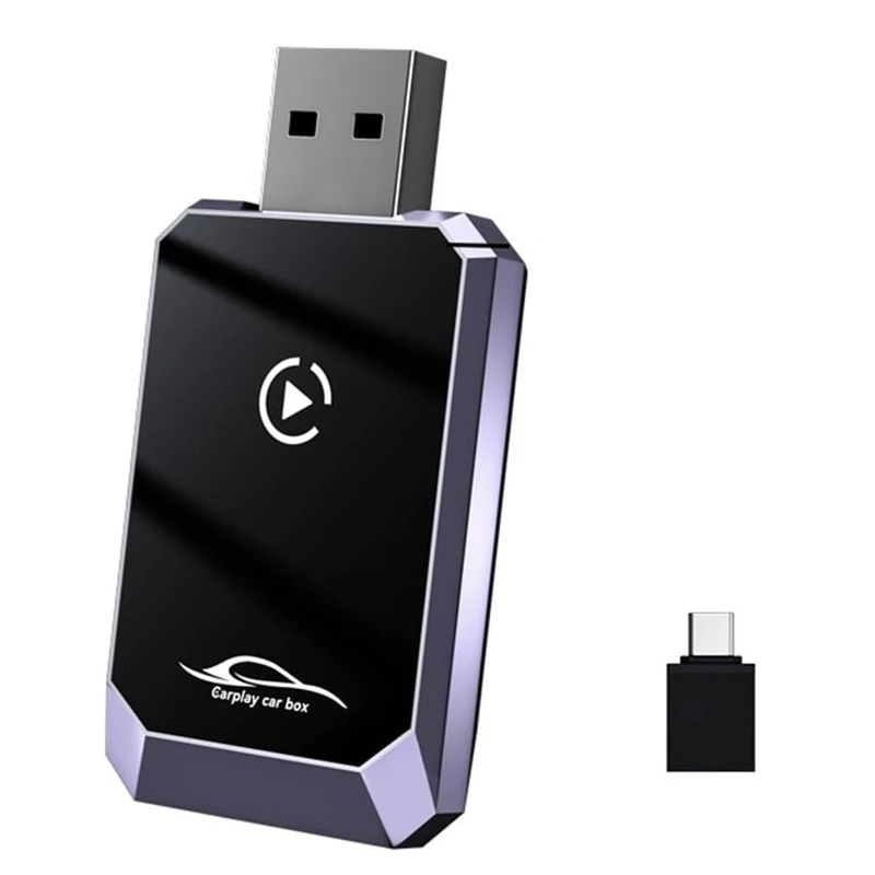 کارپلی و اندروید اتو مدل Wireless CarPlay/Android Auto Q1Y به همراه مبدل USB به USB-C