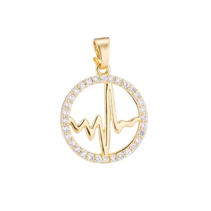 آویز گردنبند طلا 18 عیار زنانه قیراط طرح ضربان قلب کد GH3034