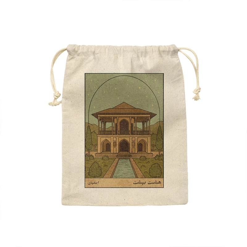 کیسه نان و سبزی ترمه طراحان ایده مدل کارت هشت بهشت اصفهان کد map1506 - S سایز 19x19 سانتی متر