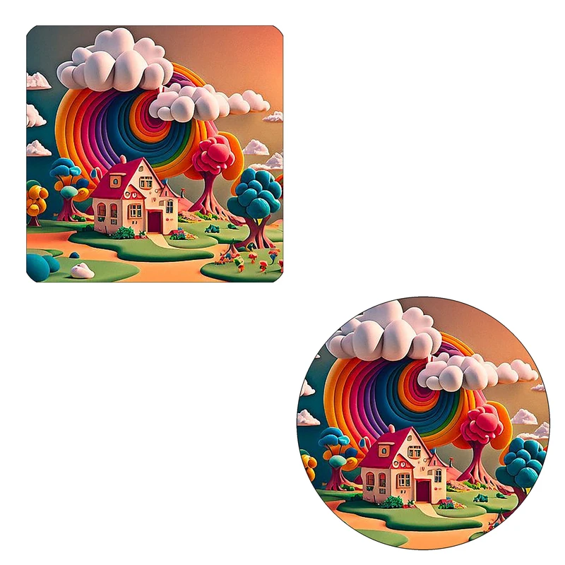 مگنت طرح شهر رنگین کمانی کد M1 به همراه زیر لیوانی