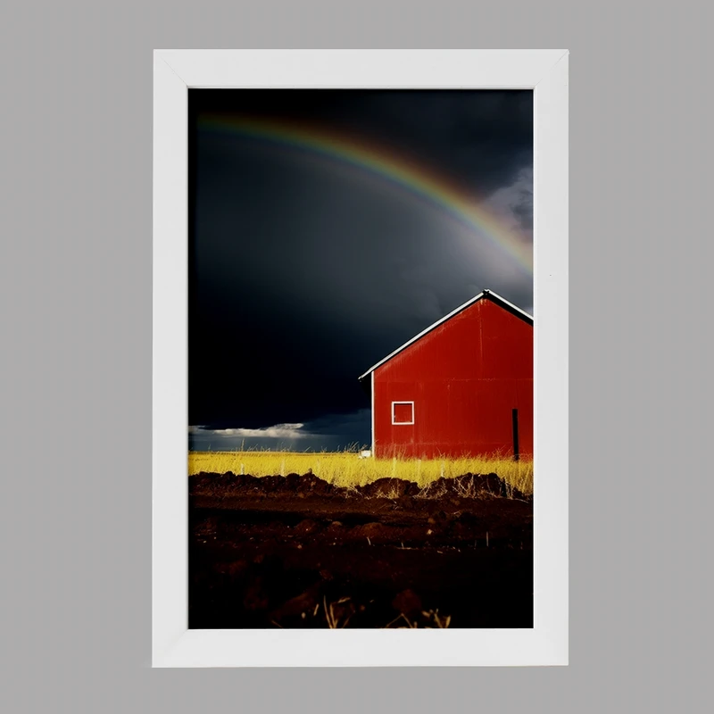 تابلو خندالو مدل خانه و رنگین کمان کد F2694