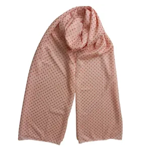 شال زنانه مدل حریر خال خالی کد 115