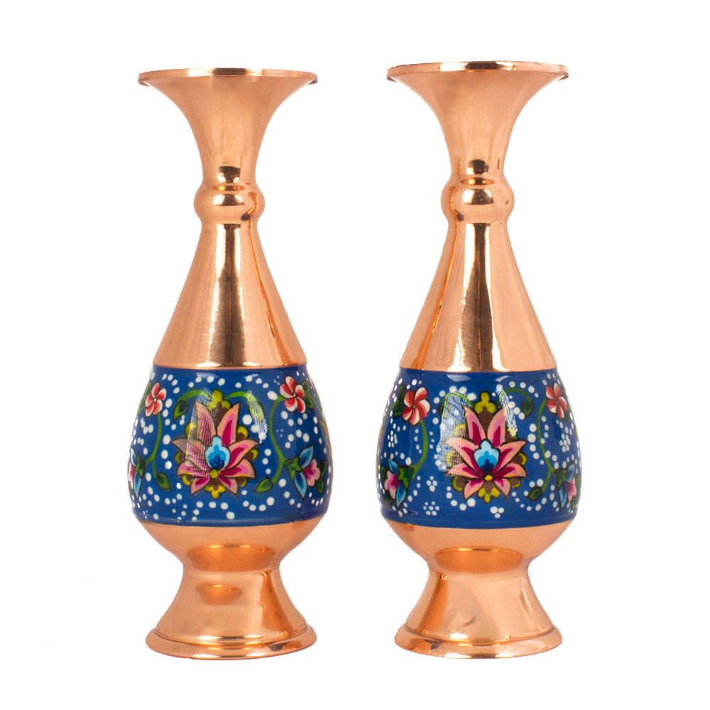 گلدان میناکاری مسی مدل پرداز کد 16 بسته 2 عددی