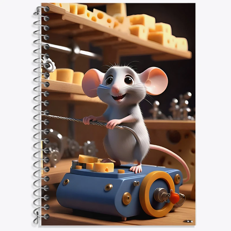 دفتر زبان 50 برگ خندالو مدل دو خط طرح موش کوچولو کد F7793