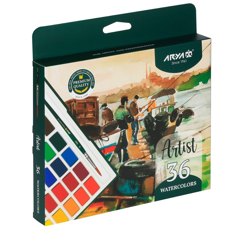 آبرنگ 36 رنگ آریا مدل حرفه ای کد 5603