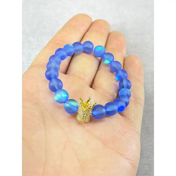 دستبند زنانه مدل شب تاب طرح تاج کد 889412