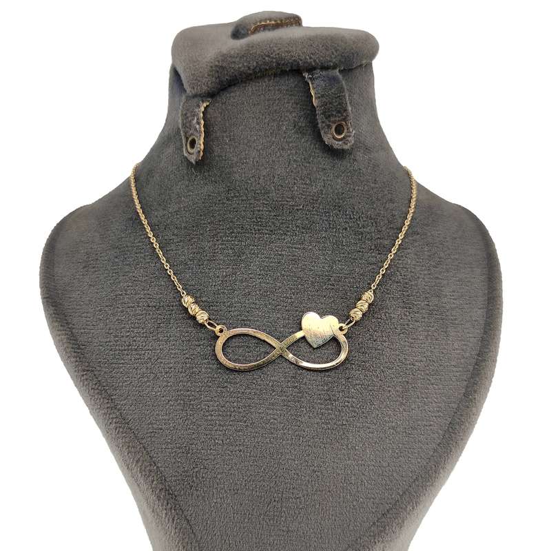 گردنبند طلا 18 عیار دخترانه طلا و جواهر سازی افرا مدل عشق بی نهایت 197 گردنبند طلا 18 عیار دخترانه طلا و جواهر سازی افرا مدل عشق بی نهایت 197