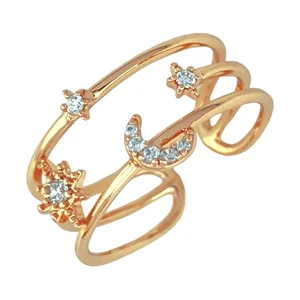 انگشتر زنانه ژوپینگ مدل ماه و ستاره کد R4339