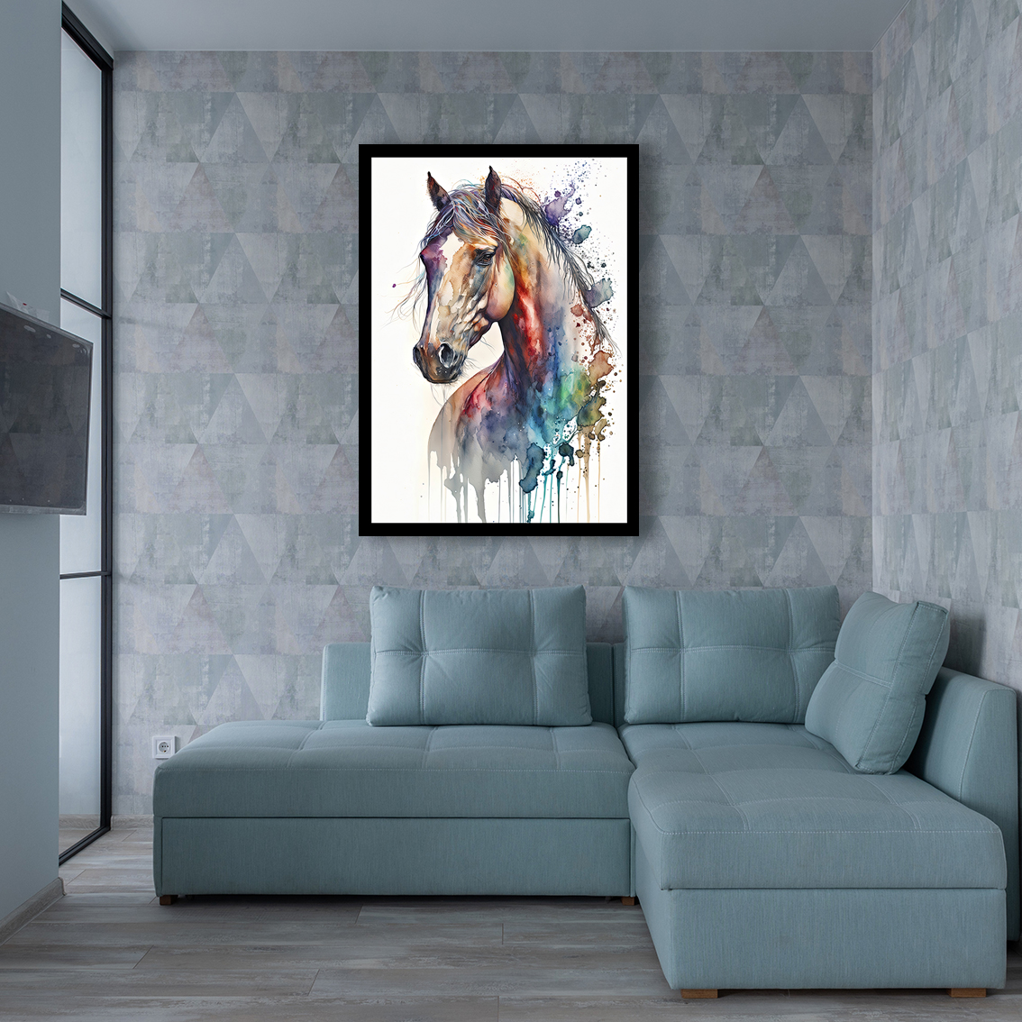 تابلو مدل نقاشی هوش مصنوعی اسب