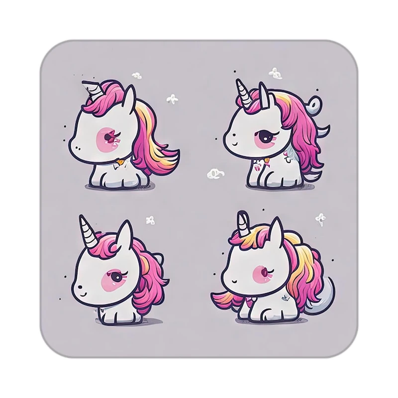 زیر لیوانی کاکتی طرح اسب تک شاخ و یونیکورن مدل mp30579