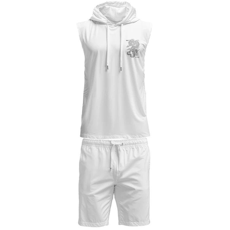 ست تاپ کلاهدار و شلوارک مردانه مدل c14020824a