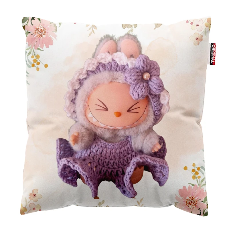 کوسن پاد آفرین مدل عروسک لبوبو کد PK301827 سایز 30*30 سانتی متر