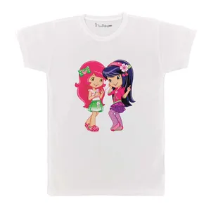 تی شرت بچگانه پرمانه طرح دختر توت فرنگی کد pmt.5174