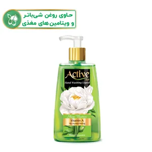مایع دستشویی شفاف سبز اکتیو مقدار 450 گرمی