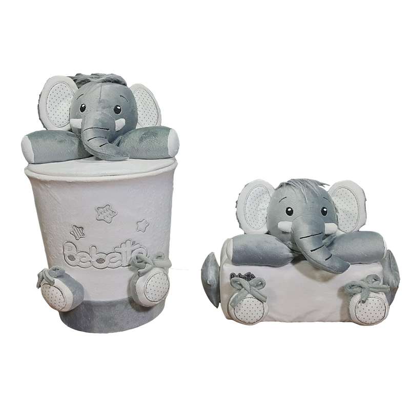 کاور دستمال کاغذی و سطل کودک مدل فیل