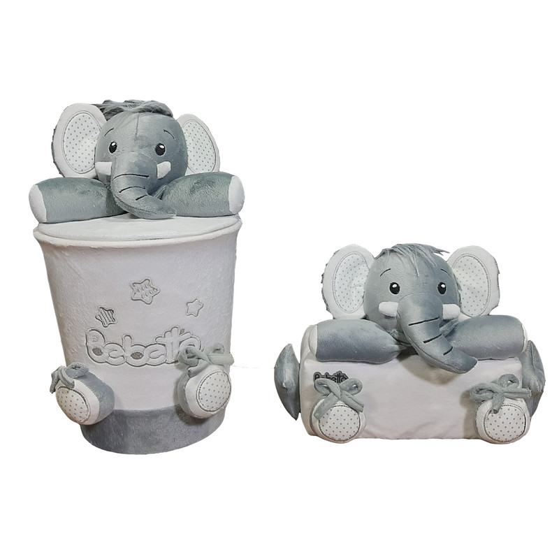 کاور دستمال کاغذی و سطل کودک مدل فیل
