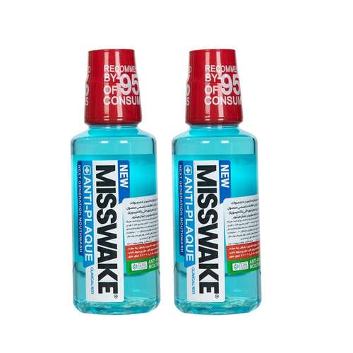 دهان شویه میسویک مدل Dental Plaque حجم 200 میلی لیتر  مجموعه 2 عددی