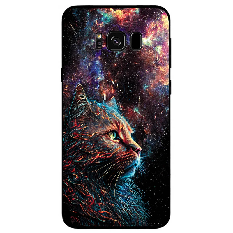 کاور مگافون طرح گربه کهکشانی مدل 4203 مناسب برای گوشی موبایل سامسونگ Galaxy S8 Plus         