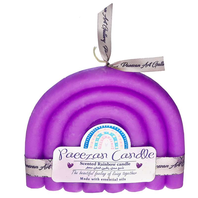 شمع معطر پاییزان  طرح لاوندر مدل رنگین کمان