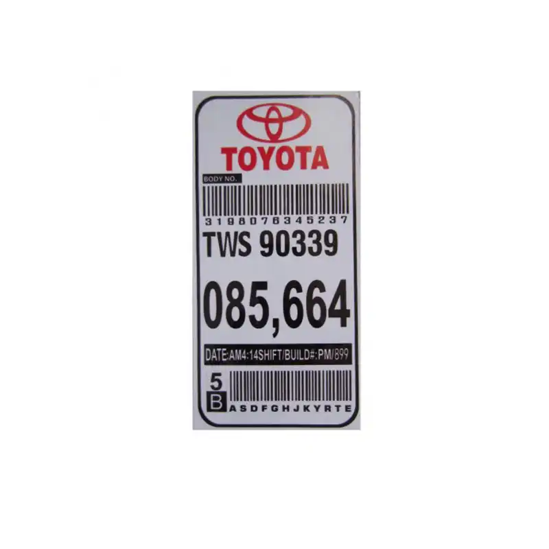 برچسب خودرو کد T102