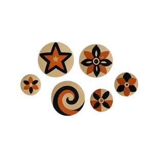 بشقاب دیوارکوب سفالی کد 458 مجموعه 6 عددی