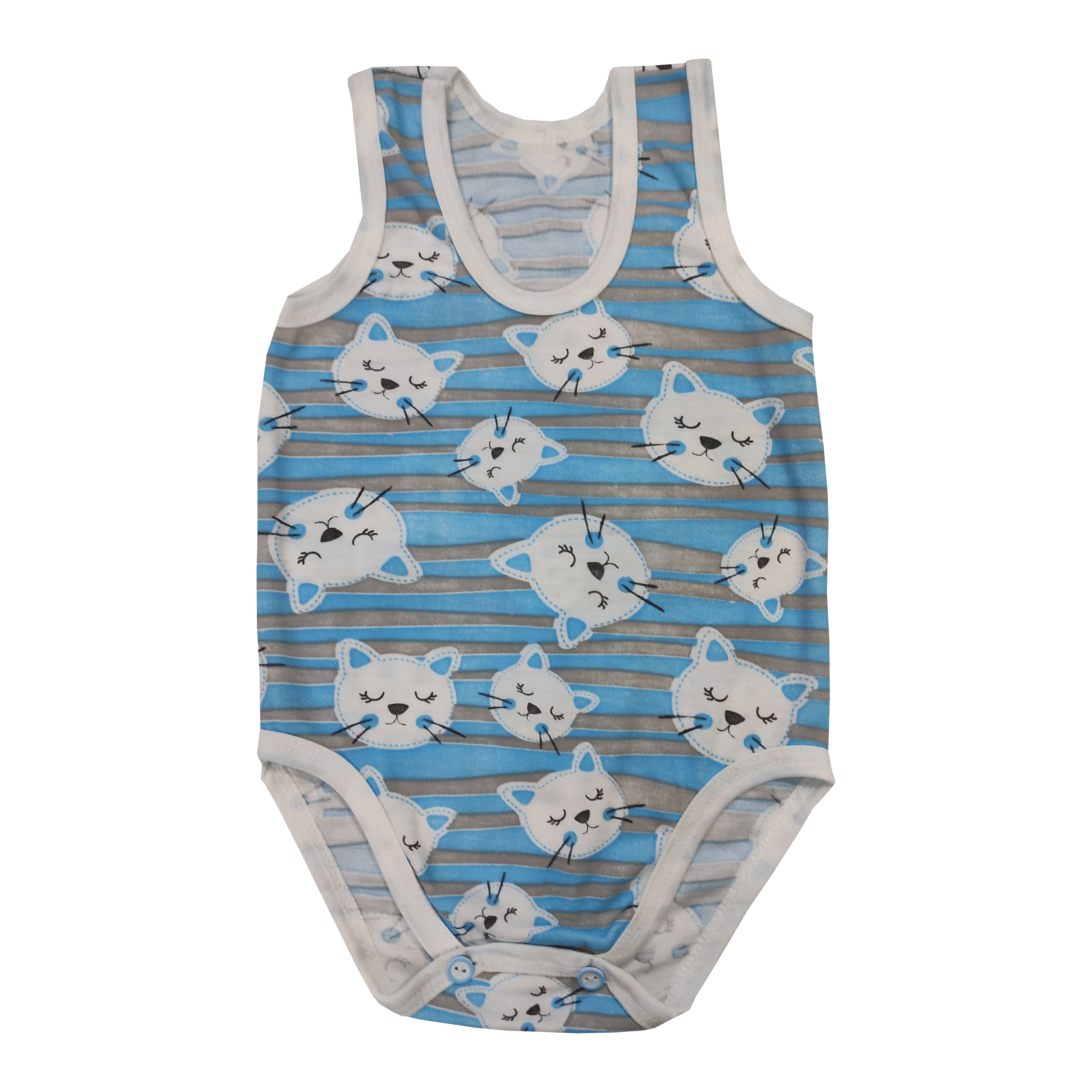 بادی نوزادی مدل گربه رنگ آبی 