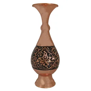 گلدان مسی طرح صراحی الماس تراش گل مدل k143