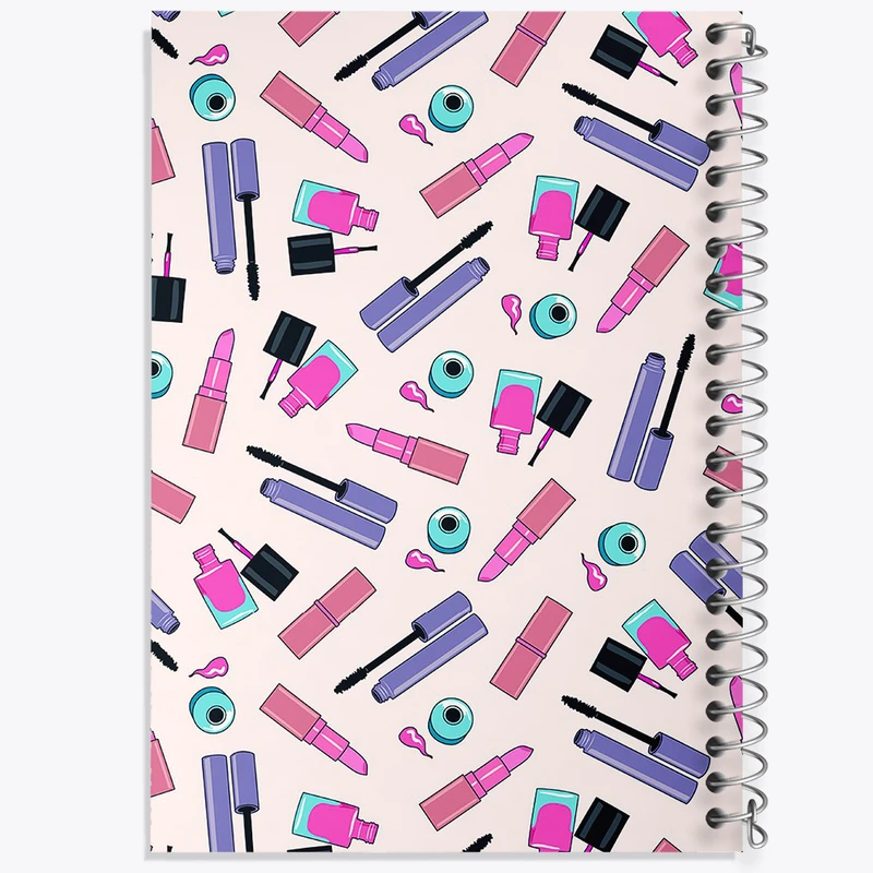 دفتر مشق 100 برگ خندالو طرح پترن لوازم آرایش کد N1135