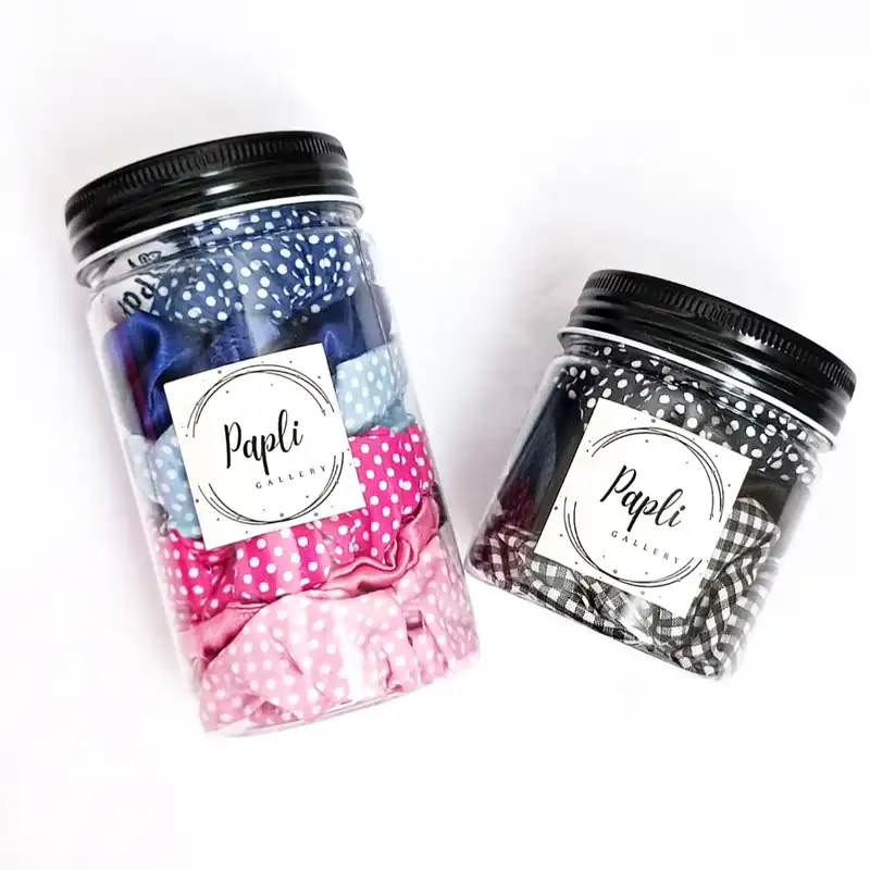 کش مو زنانه مدل اسکرانچی پاپلی بسته 9 عددی