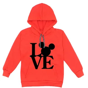 هودی دخترانه مدل A11 LOVE رنگ قرمز