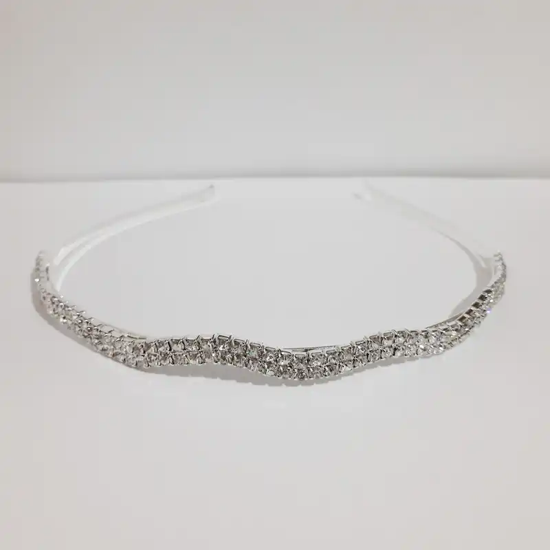 تل مو زنانه مدل فلزی دو ردیف نگین